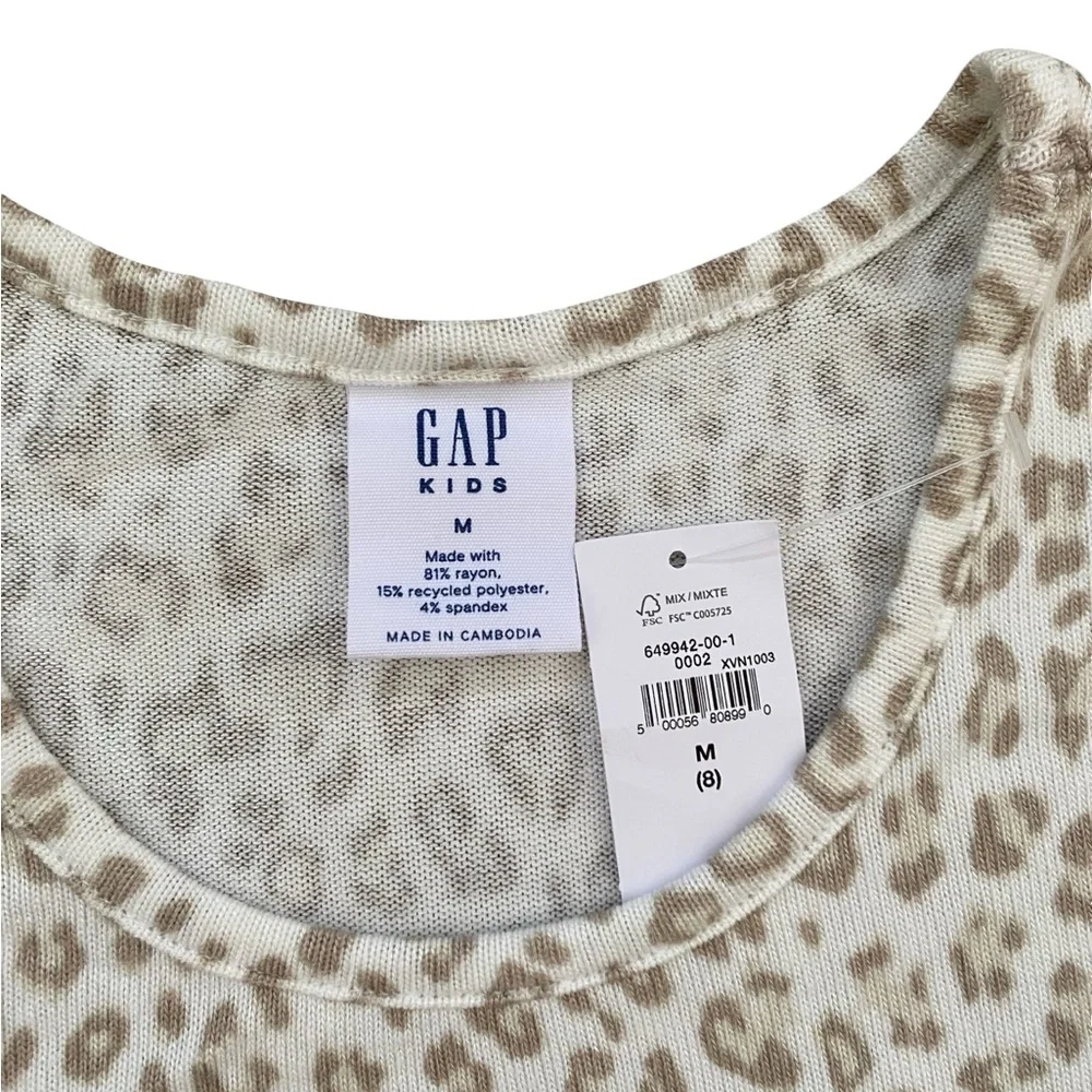 GAP Kids - Leopard/Cheetah print long sleeved dress - size M (8-9)